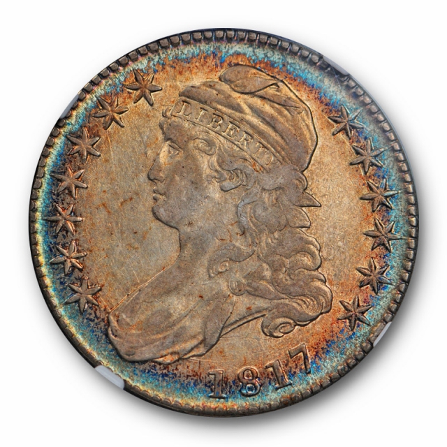 1817 50c Capped Bust Half Dollar NGC XF 40 Extra Fine Toned Beauty ! Pretty 