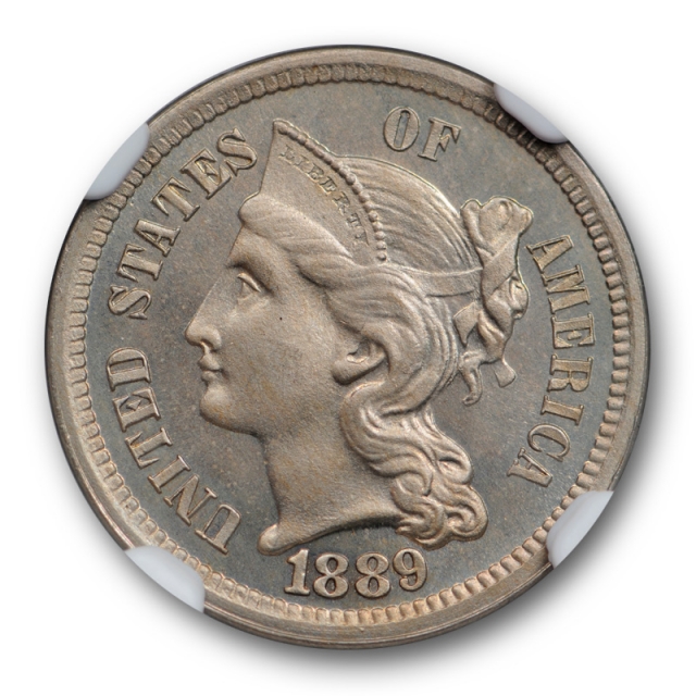 1889 3cn Three Cent Piece NGC PF 65 Cameo Proof CAM Low Mintage !