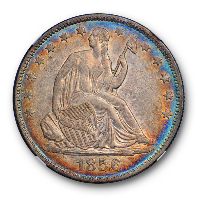 1856 O 50c Seated Liberty Half Dollar NGC AU 55 About Uncirculated Toned  