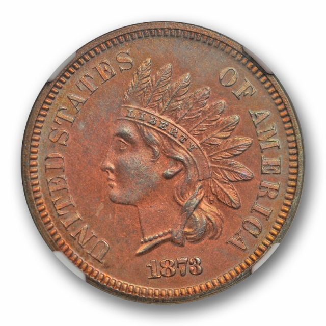 1873 Closed 3 Proof Indian Head Cent NGC PF 63 BN PR Low Mintage 