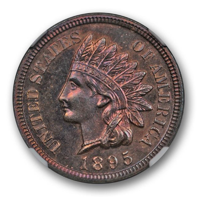 1895 Proof Indian Head Cent NGC PF 63 RB Red Brown PR Low Mintage