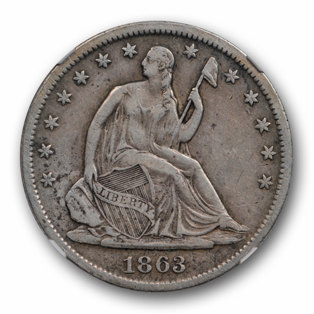 1863 S 50c Seated Liberty Half Dollar NGC XF 40 Extra Fine Better Date Original 