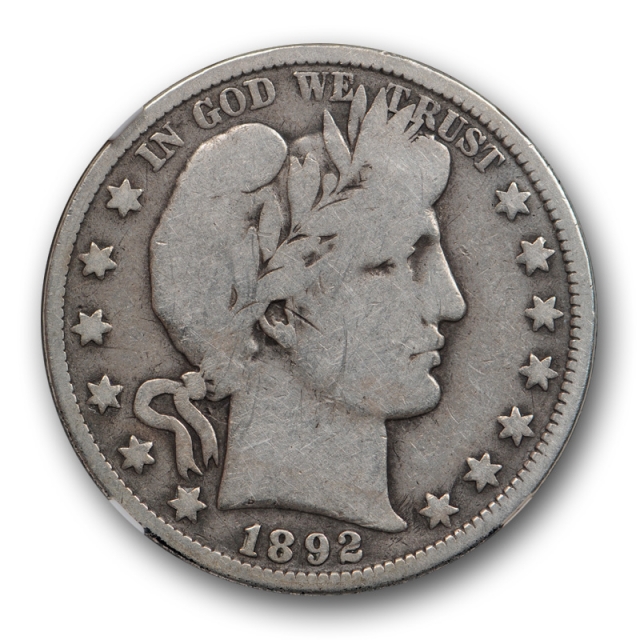 1892 O 50c Barber Half Dollar NGC G 6 Good to Very Good Key Date Full Rims