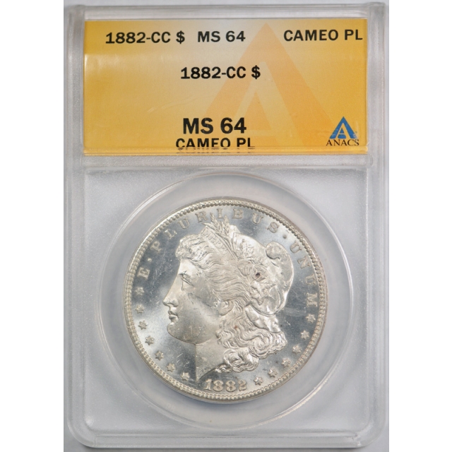 1882 CC $1 Morgan Dollar ANACS MS 64 PL Uncirculated Proof Like Carson City Mint