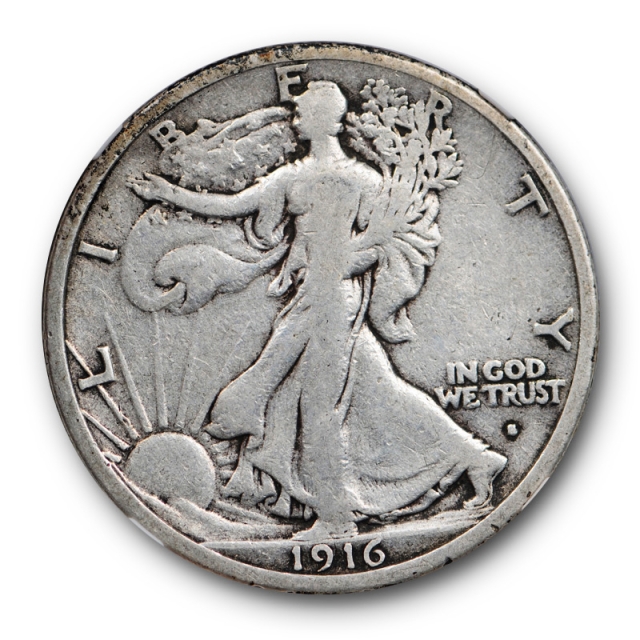 1916 S Walking Liberty Half Dollar 50C NGC F 12 Fine Key Date San Francisco  