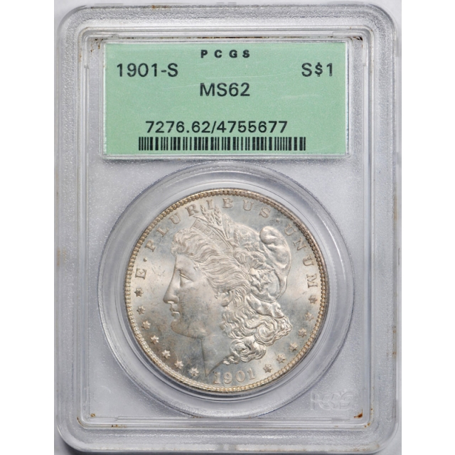 1901 S $1 Morgan Dollar PCGS MS 62 Uncirculated Better Date OGH Old Holder