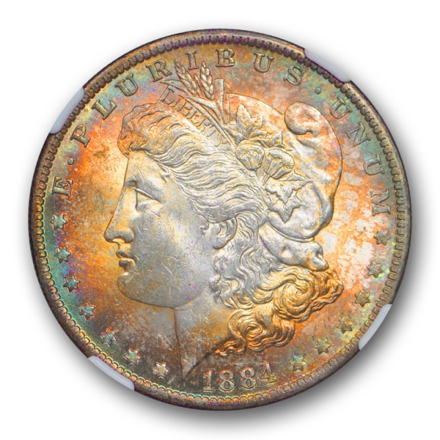 1884 O Morgan Dollar $1 NGC MS 63 Uncirculated Beautifully Toned Cert#4001