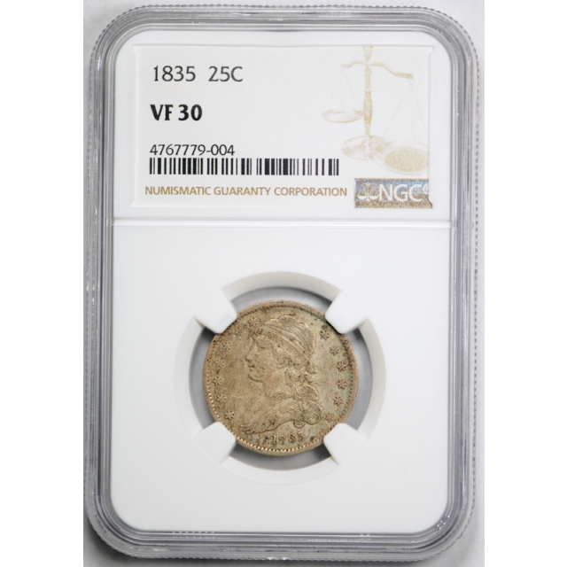 1835 25c Capped Bust Quarter NGC VF 30 Very Fine to Extra Fine US Type Coin