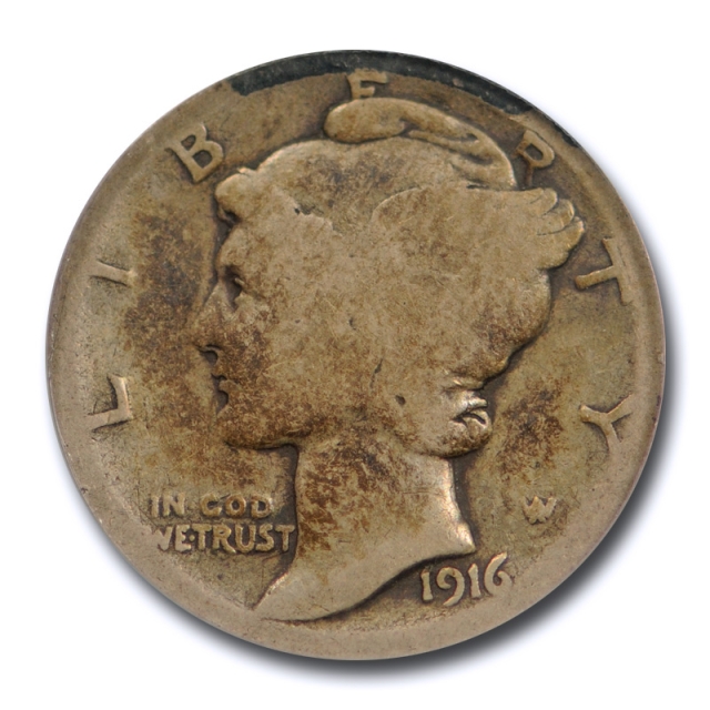 1916 D 10C Mercury Dime ANACS G 4 Good Denver Mint Key Date