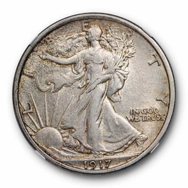 1917 D Reverse Walking Liberty Half Dollar 50C NGC AU 55 About Uncirculated