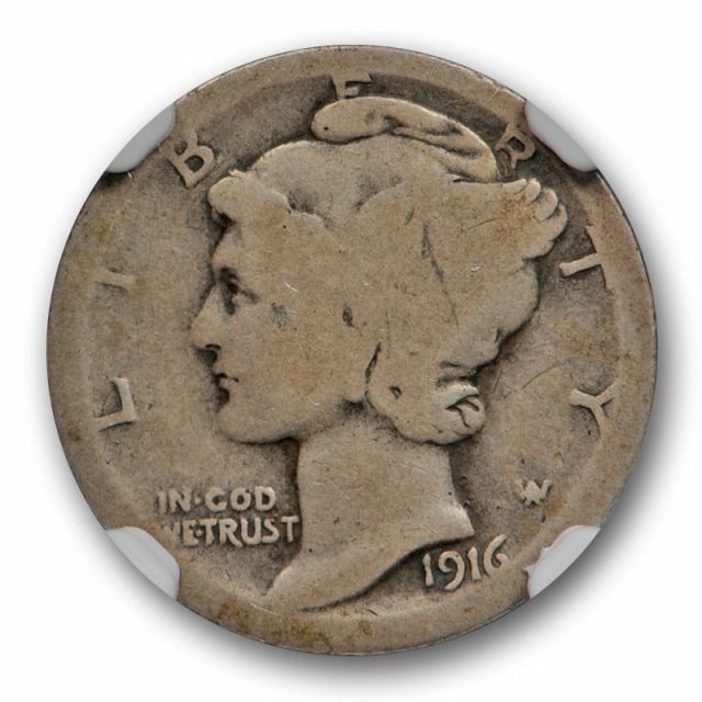 1916 D 10c Mercury Dime NGC AG 3 About Good Key Date Denver Mint Original 