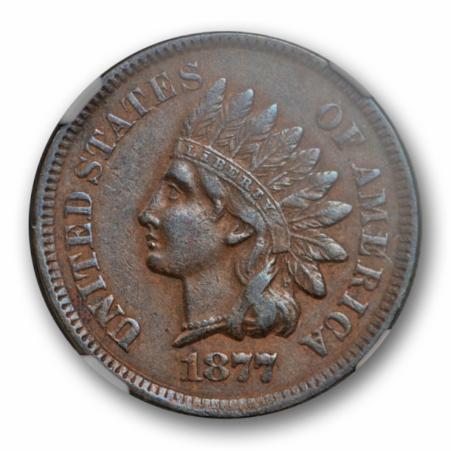 1877 1c Indian Head Cent NGC XF 40 Extra Fine Key Date Full Liberty Original Cert#6001