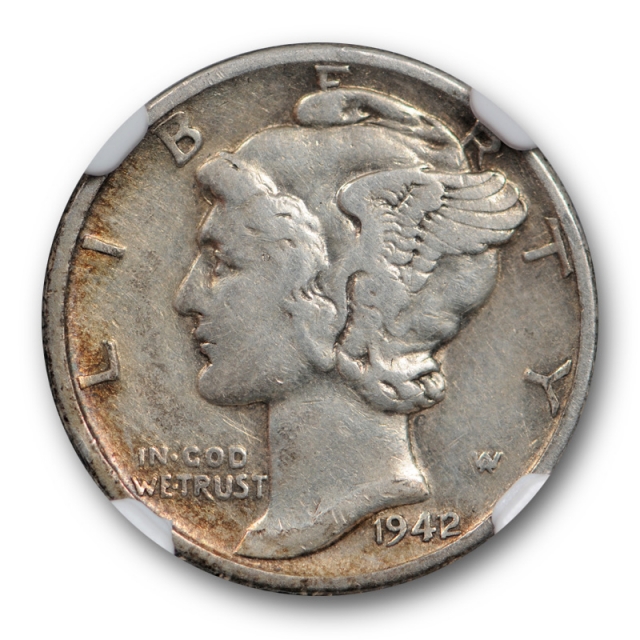 1942/1 10c Mercury Dime NGC XF 40 Extra Fine 1942/41 Key Variety Coin Original 