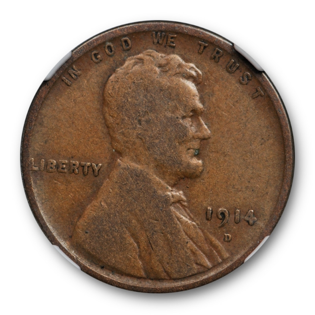 1914 D 1c Lincoln Wheat Cent NGC VG 8 Very Good Key Date Denver Mint Cert#0037