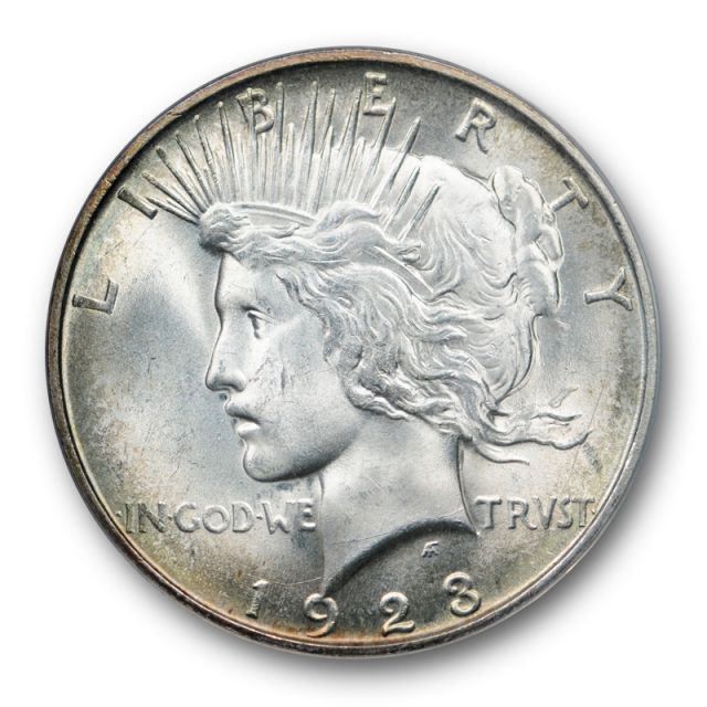 1923 D $1 Peace Dollar ANACS MS 63 Uncirculated Denver Mint Attractive ! 