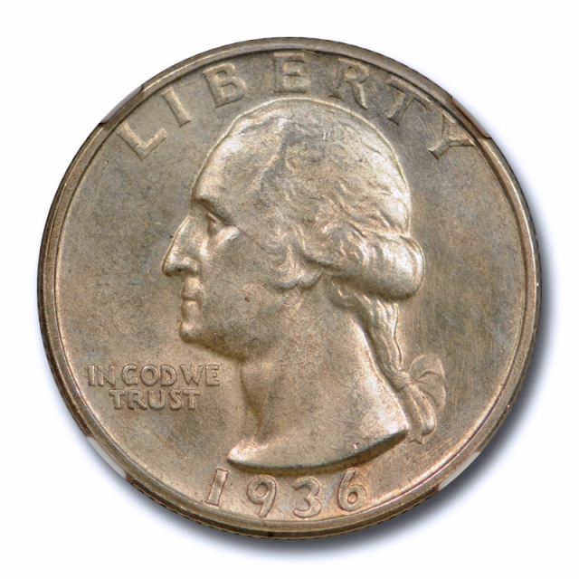 1936 D 25c Washington Quarter NGC MS 65 Uncirculated Mint State Original Toned