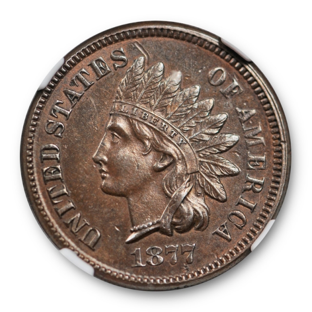 1877 1c Indian Head Cent NGC AU 58 About Uncirculated Key Date Original Cert#8001