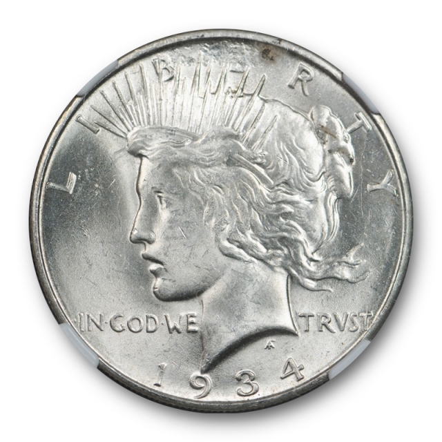 1934 D $1 Peace Dollar NGC MS 63 Uncirculated Denver Mint Minor Mint Error Coin ? 