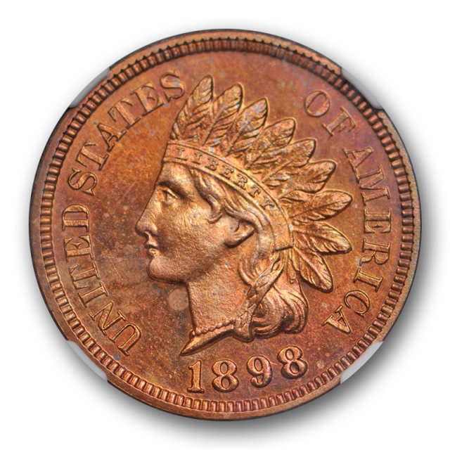 1898 Proof Indian Head Cent NGC PR 63 RB Red Brown Mostly Red Low Mint 