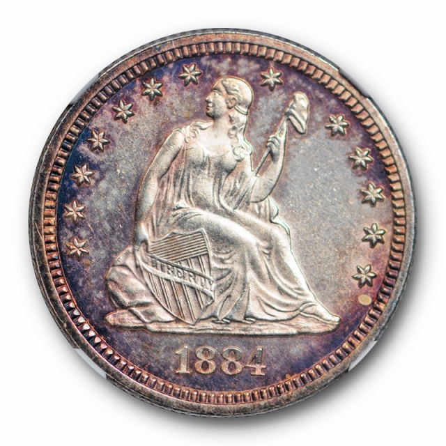1884 Seated Liberty Quarter 25C NGC MS 63+ Uncirculated Toned Beauty