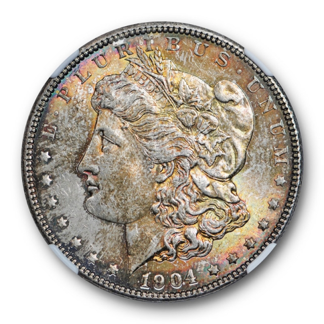 1904 Morgan Dollar S$1 NGC MS 64 Uncirculated Beautifully Toned Attractive