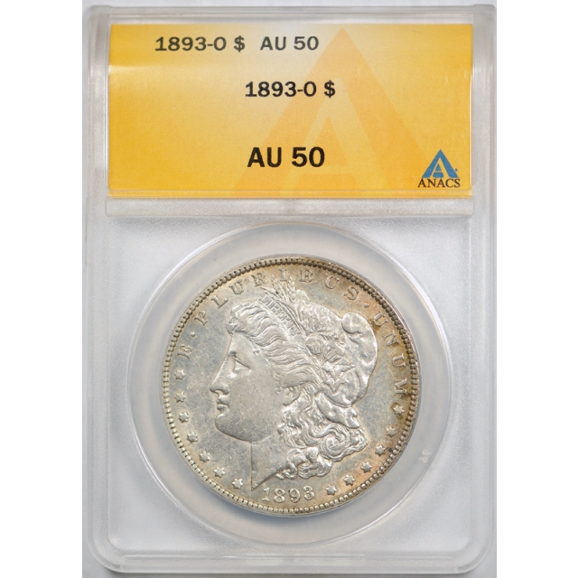 1893 O $1 Morgan Dollar ANACS AU 50 About Uncirculated Looks Better ! Lustrous