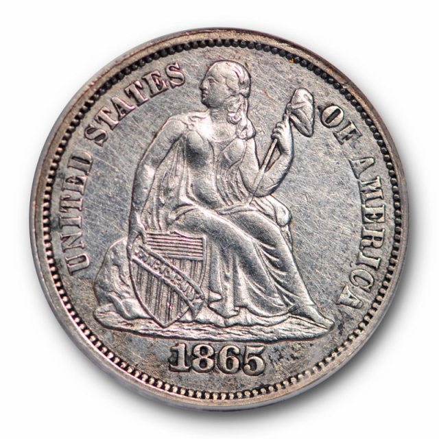 1865 10C Seated Liberty Dime ANACS AU 55 Details About Uncirculated Key Date