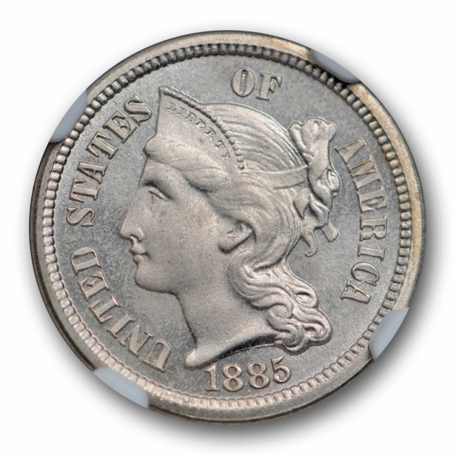 1885 Three Cent Nickel Piece NGC PF 65 Proof Key Date PR Low Mintage