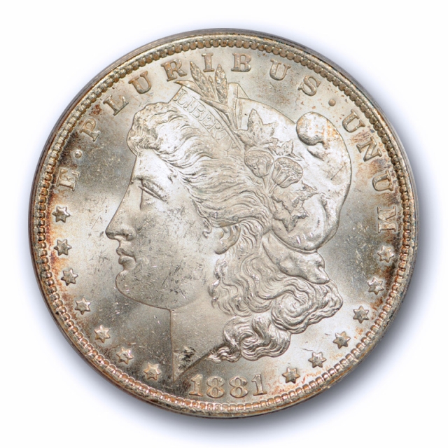 1881 CC $1 Morgan Dollar ANACS MS 62 Uncirculated Carson City Mint Toned !