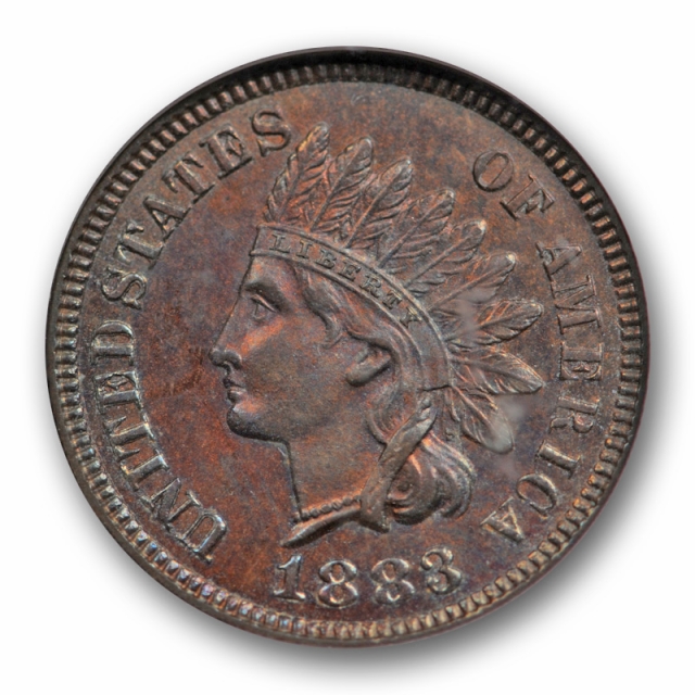 1883 1C Indian Head Cent NGC MS 64 RB Uncirculated Red Brown Light Tone