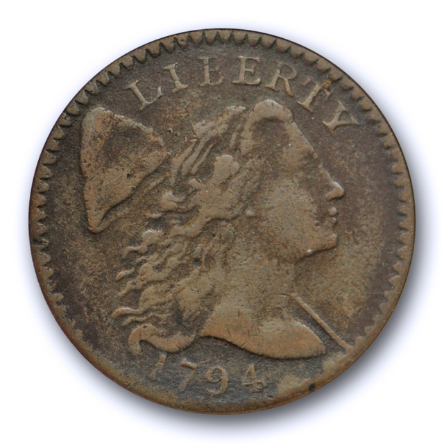 1794 1C Head of 1794 Liberty Cap Large Cent ANACS F 15 Fine to Very Fine Old Holder