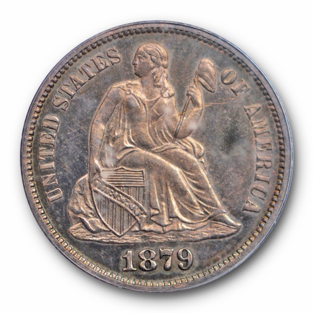 1879 10C Seated Liberty Dime Proof PCGS PR 62 Toned Original Low Mintage !