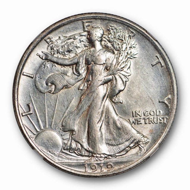 1919 Walking Liberty Half Dollar 50C NGC AU 53 About Uncirculated Cert#8003