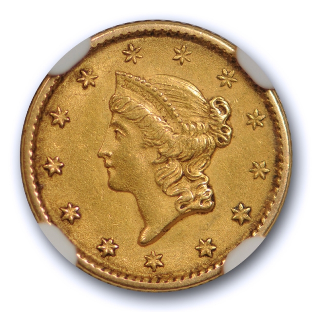 1853 G$1 Liberty Head Gold Dollar NGC MS 61 Uncirculated Original US Type Coin 
