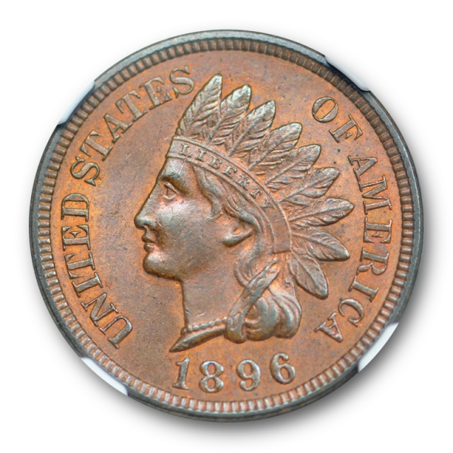1896 1c Indian Head Cent NGC MS 64 RB Uncirculated Red Brown Attractive ! 