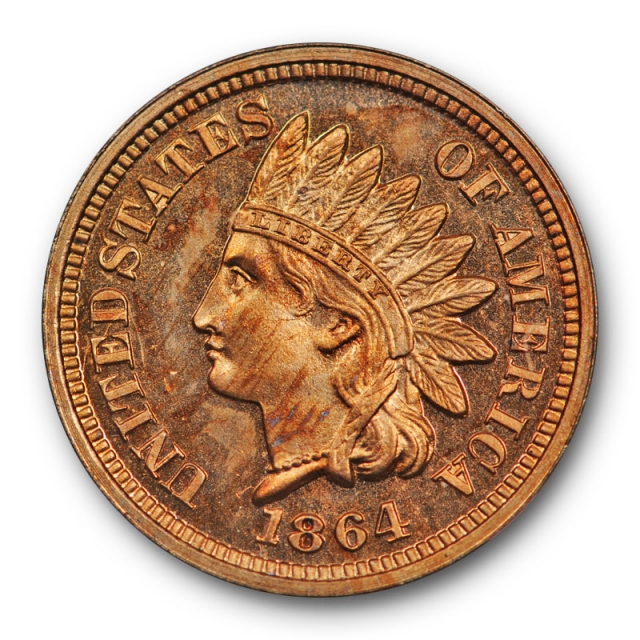 1864 Indian Head Cent Proof Copper Nickel NGC PF 63 PR Stunning Coin ! 