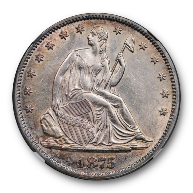 1875 50c Seated Liberty Half Dollar NGC AU 58 About Uncirculated Sharp Strike !