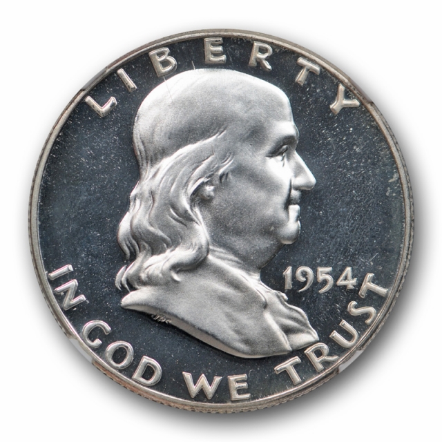 1954 50c Franklin Half Dollar NGC PF 67 CAM PR Strong Cameo Gorgeous Coin ! 