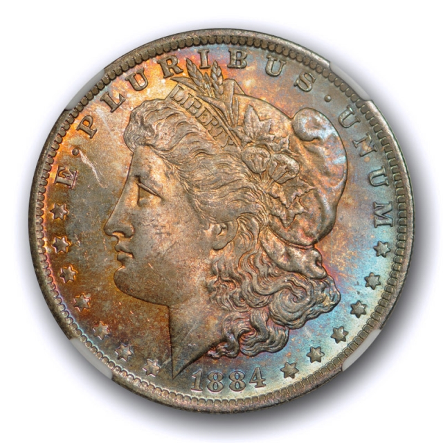 1884 O $1 Morgan Dollar NGC MS 64 Uncirculated Colorful Toned Beauty Pretty ! 