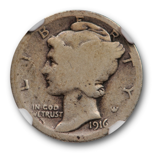1916 D 10c Mercury Dime NGC AG 3 About Good Denver Mint Key date Cert#5019
