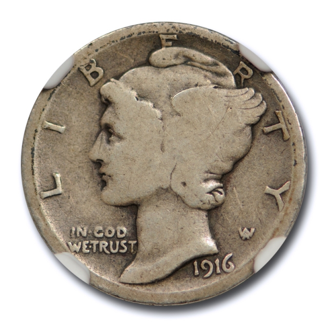 1916 D 10C Mercury Dime NGC G 4 Good Denver Mint Key Date Original Cert#26001