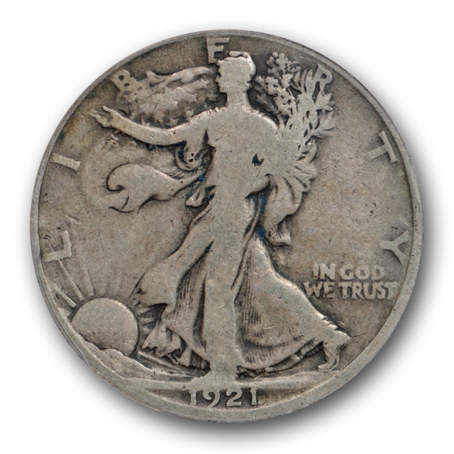 1921 D 50C Walking Liberty Half Dollar ANACS VG 8 Very Good Key Date Denver Mint