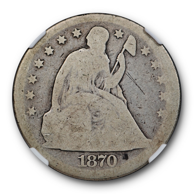 1870 CC $1Seated Liberty Dollar NGC AG 3 About Good Carson City Mint Key Date Original 