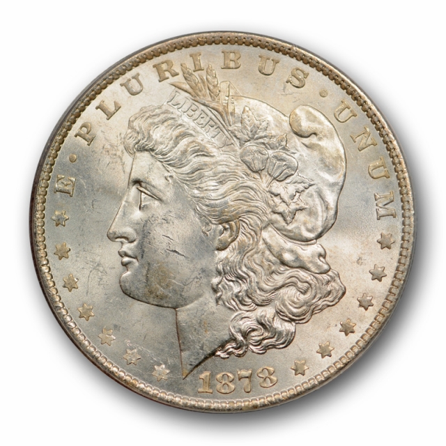 1878 $1 7TF Reverse of 1879 Morgan Dollar ANACS MS 63 Uncirculated Lustrous 