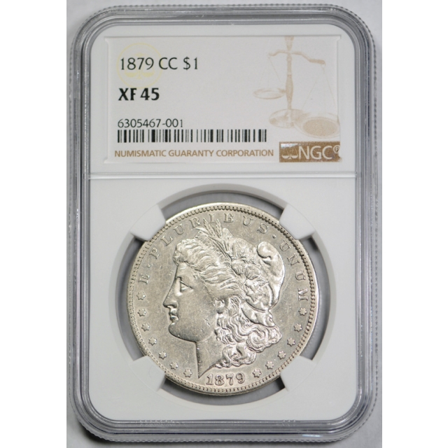 1879 CC $1 Morgan Dollar NGC XF 45 Extra Fine to About Uncirculated Carson City