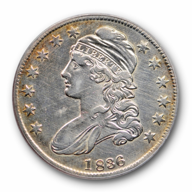 1836 50C 50/00 Capped Bust Half Dollar Overton 116 O ICG AU Details Whizzed