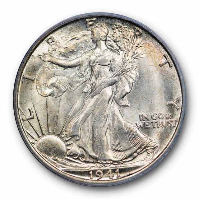 1941 S 50C Walking Liberty Half Dollar PCGS MS 65 Uncirculated Pretty Cert#2914