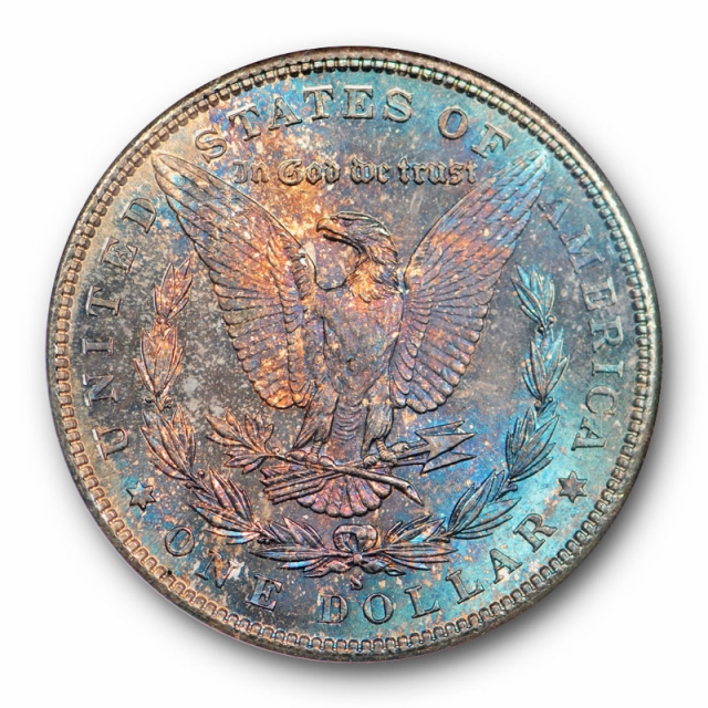 1881 S $1 Morgan Dollar NGC MS 65 Uncirculated Purple & Blue Toned ! Cert#0031