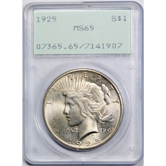 1925 $1 Peace Dollar PCGS MS 65 Uncirculated Rattler First Generation Undergraded ?