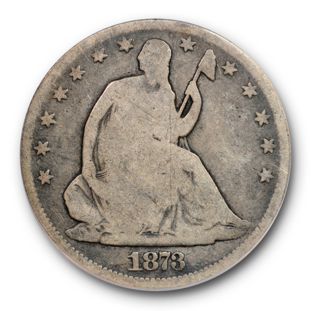 1873 CC 50C No Arrows Seated Liberty Half Dollar ANACS G 4 Good Carson City Mint